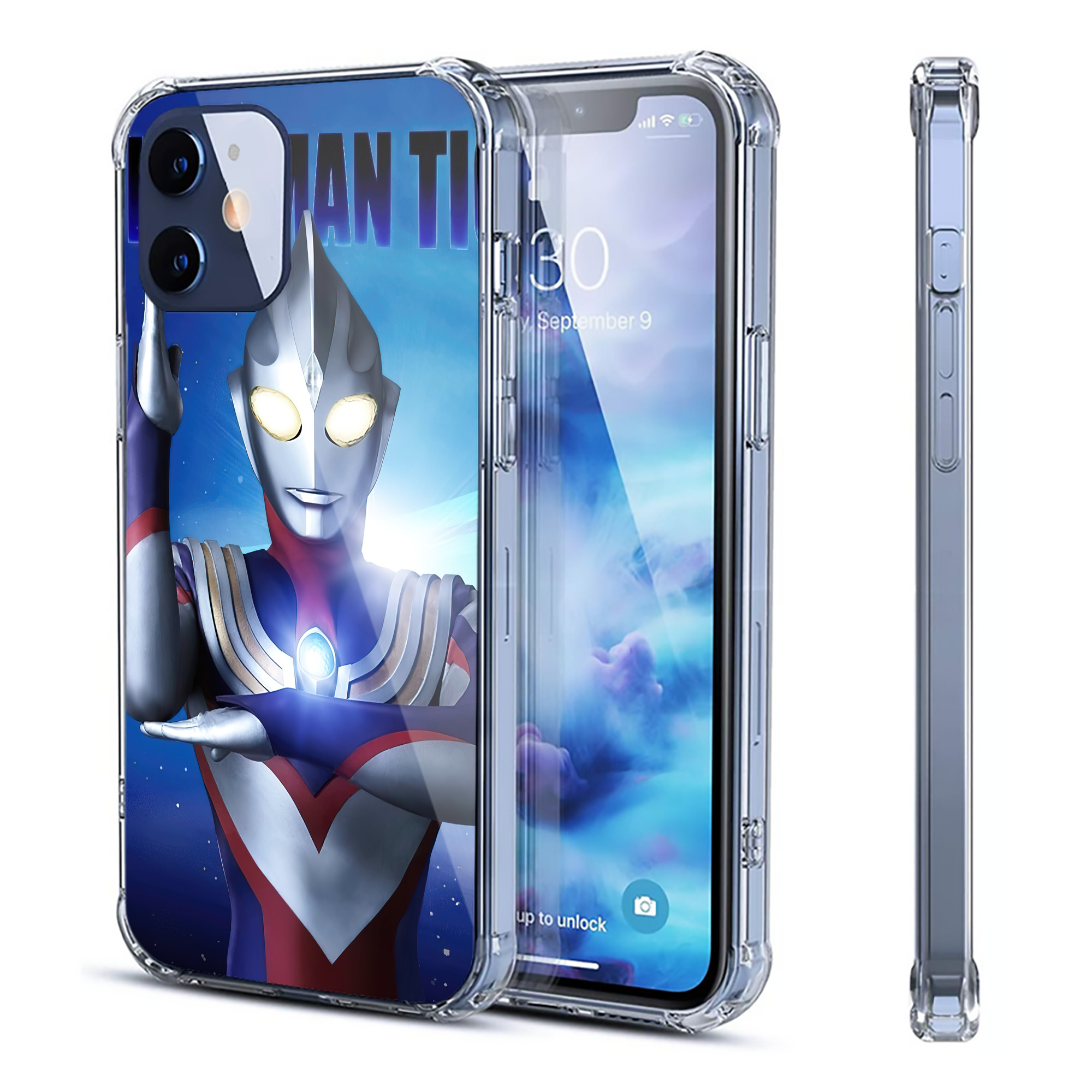 （画像用） ウルトラマン Ultraman 【iPhone 12シリーズ対応】透明スマホケース（クリアソフトケース）